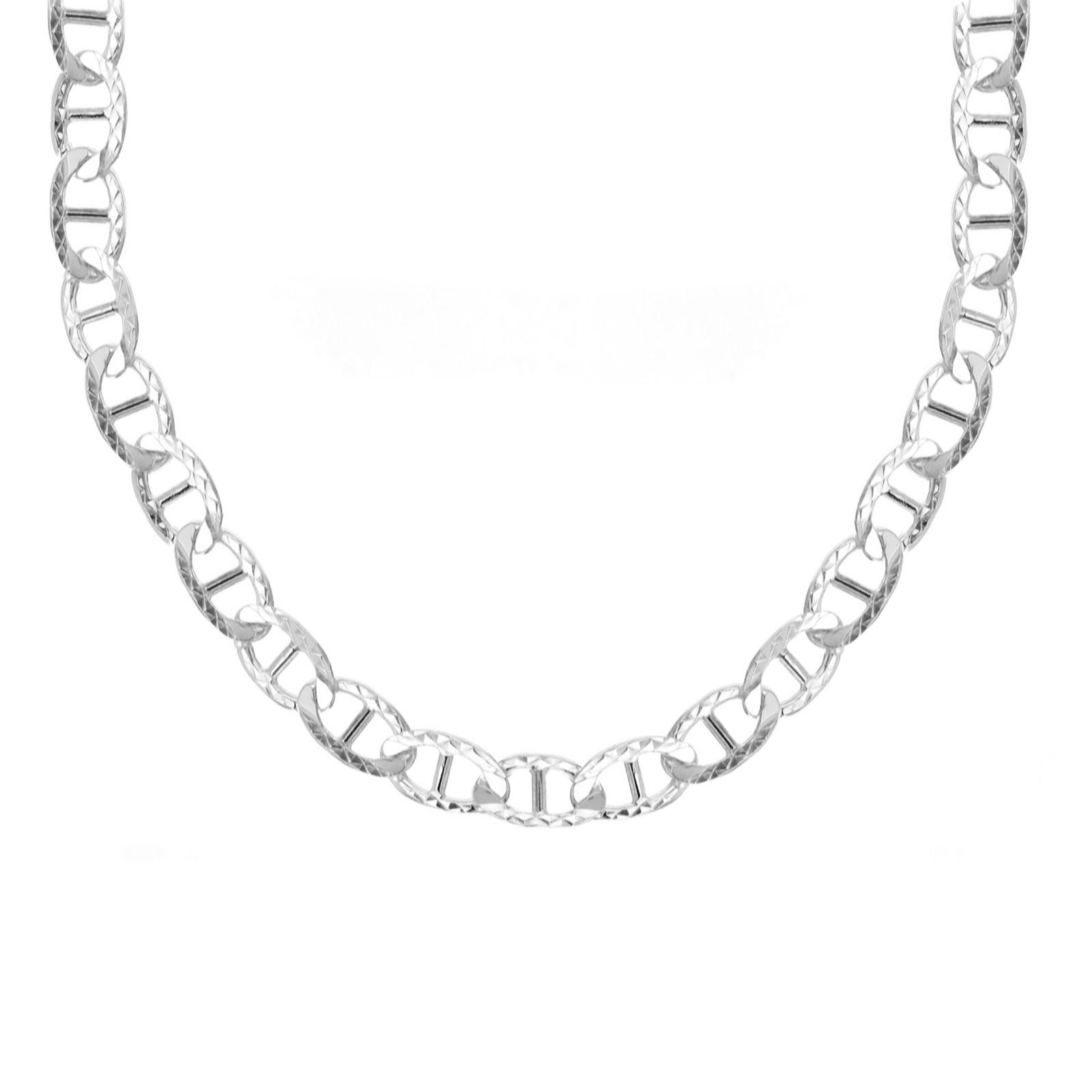 Faith & Brown Italian Crafted Smooth Diamond Mariner Necklace