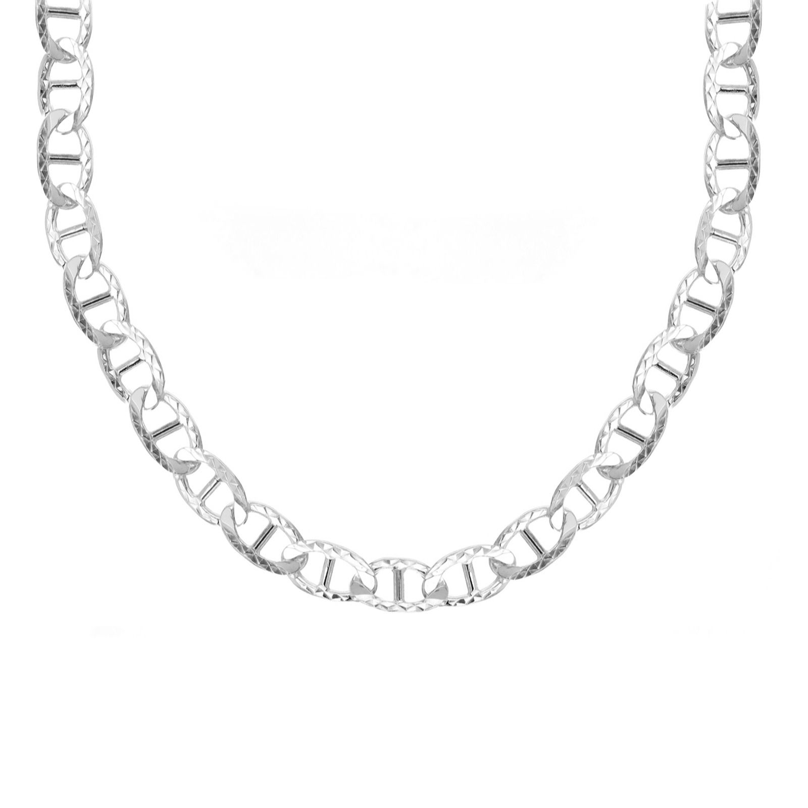 Faith & Brown Italian Crafted Smooth Diamond Mariner Necklace