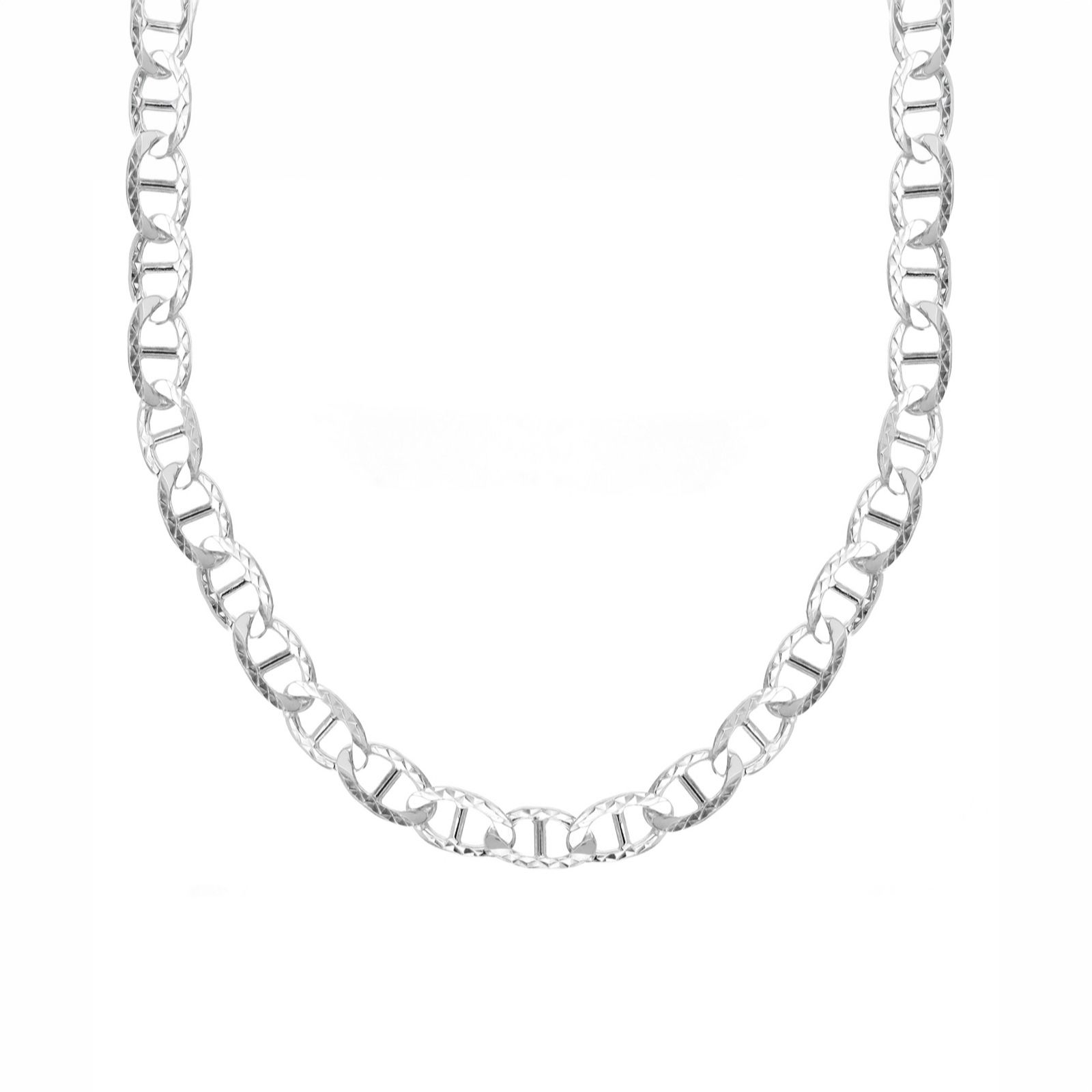 Faith & Brown Italian Crafted Smooth Diamond Mariner Necklace