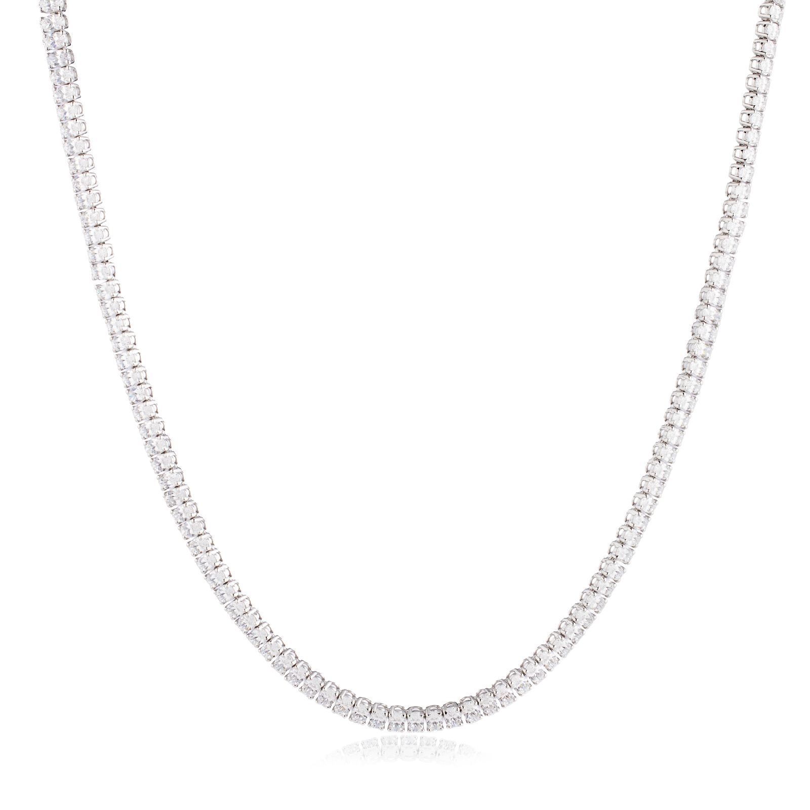 Fire Light 20ct Lab Grown Diamond Oval Tennis Necklace 9ct Gold