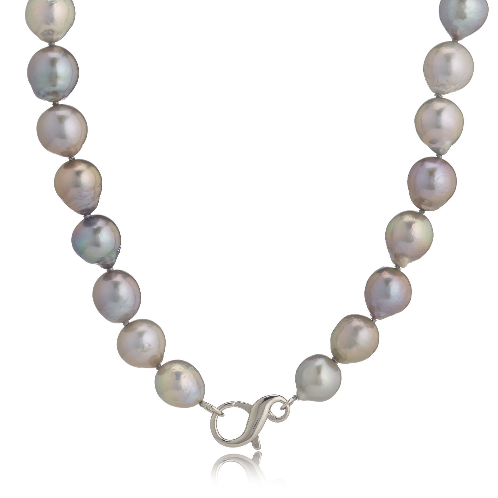 Lara Pearl 10-13mm Ming Baroque Strand 50cm Necklace Sterling Silver ...