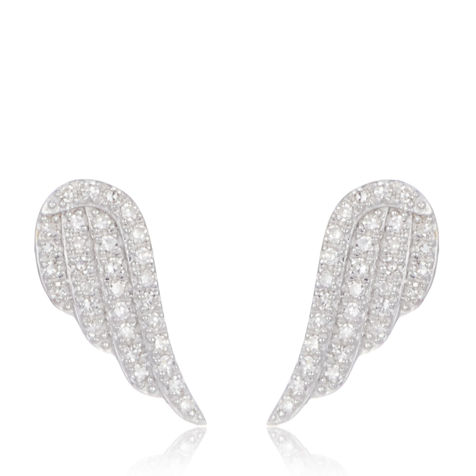 Outlet 0.16ct Diamond Angel Wings Stud Earrings 9ct Gold - QVC UK