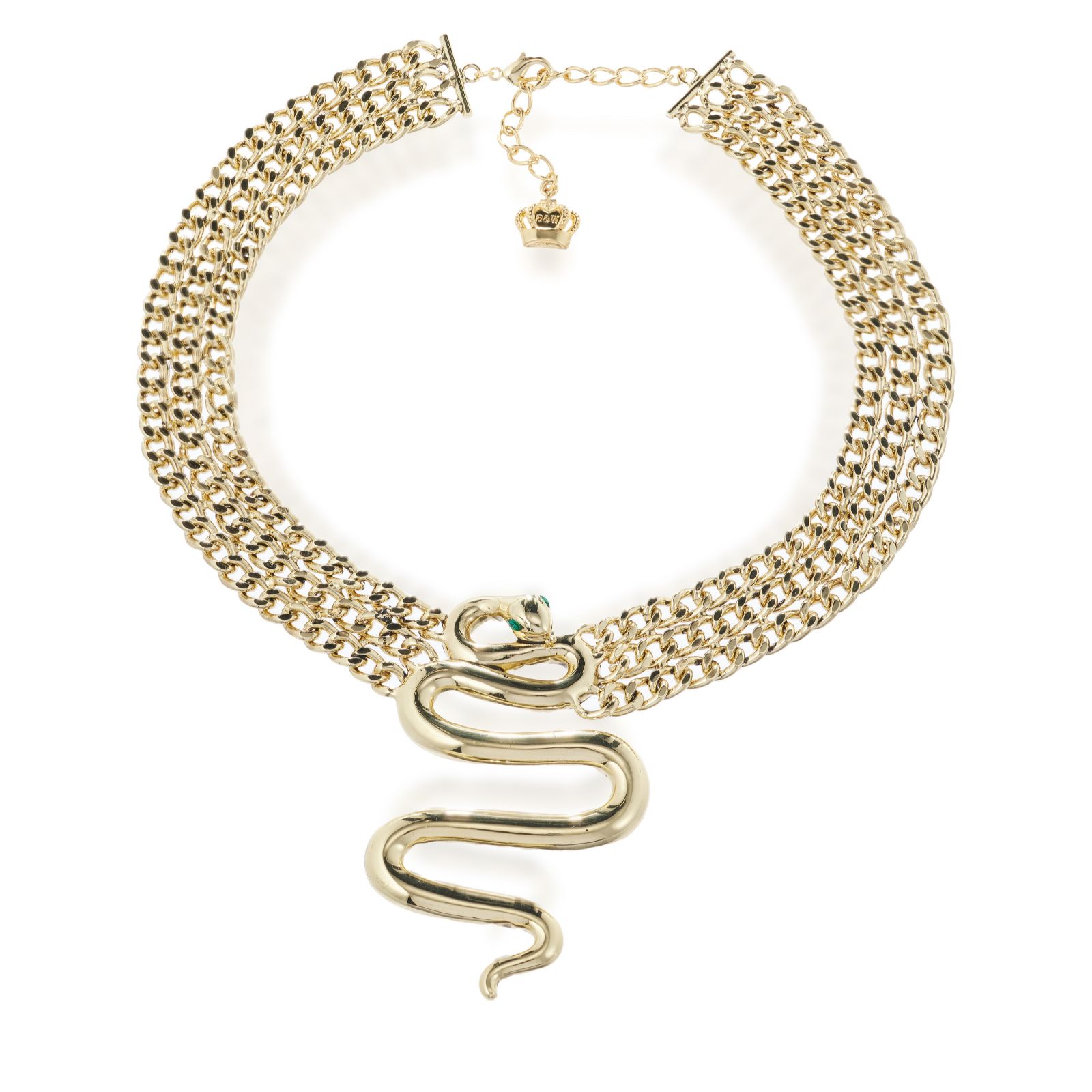 Butler & Wilson Curved Snake Chain Necklace