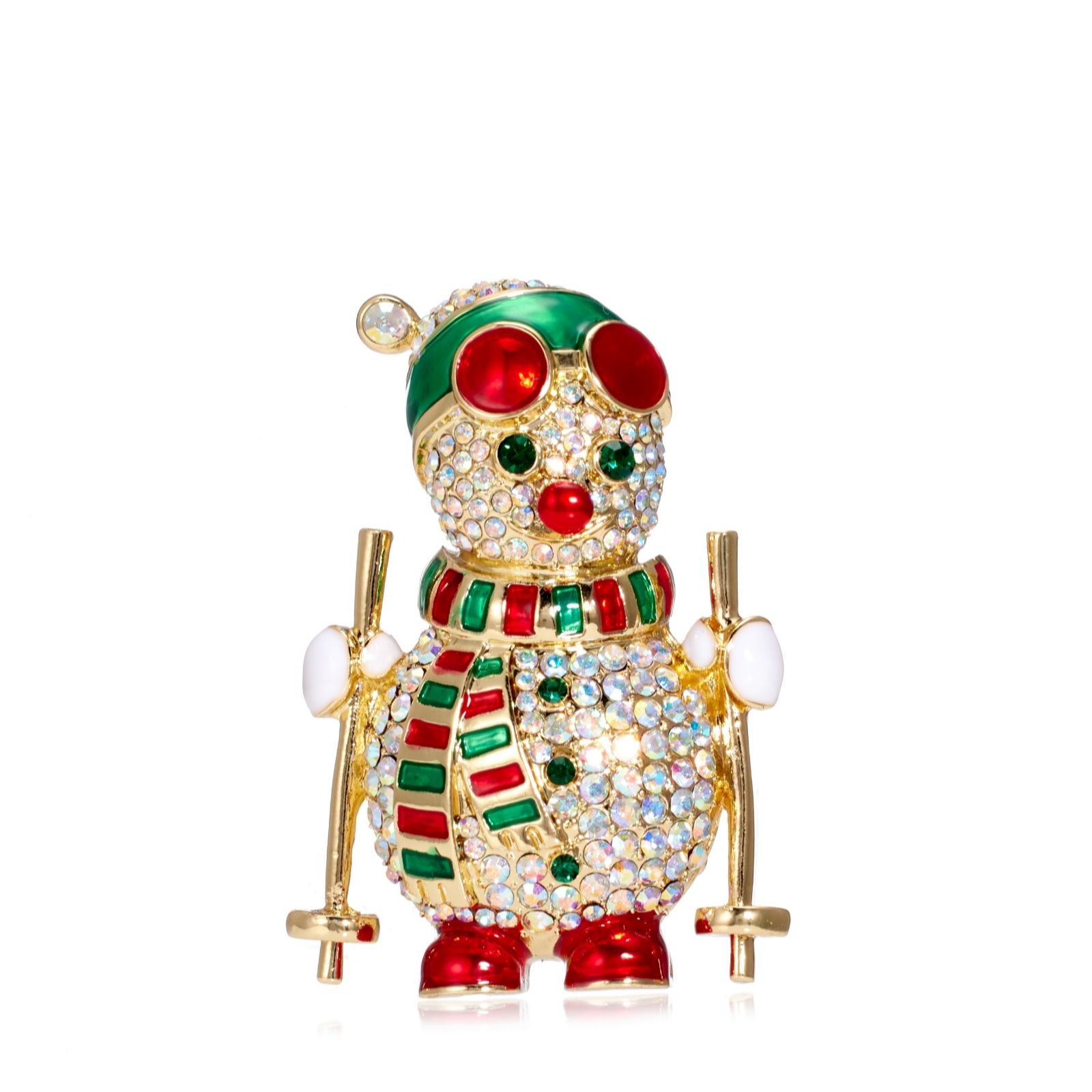 Swarovski on sale snowman brooch