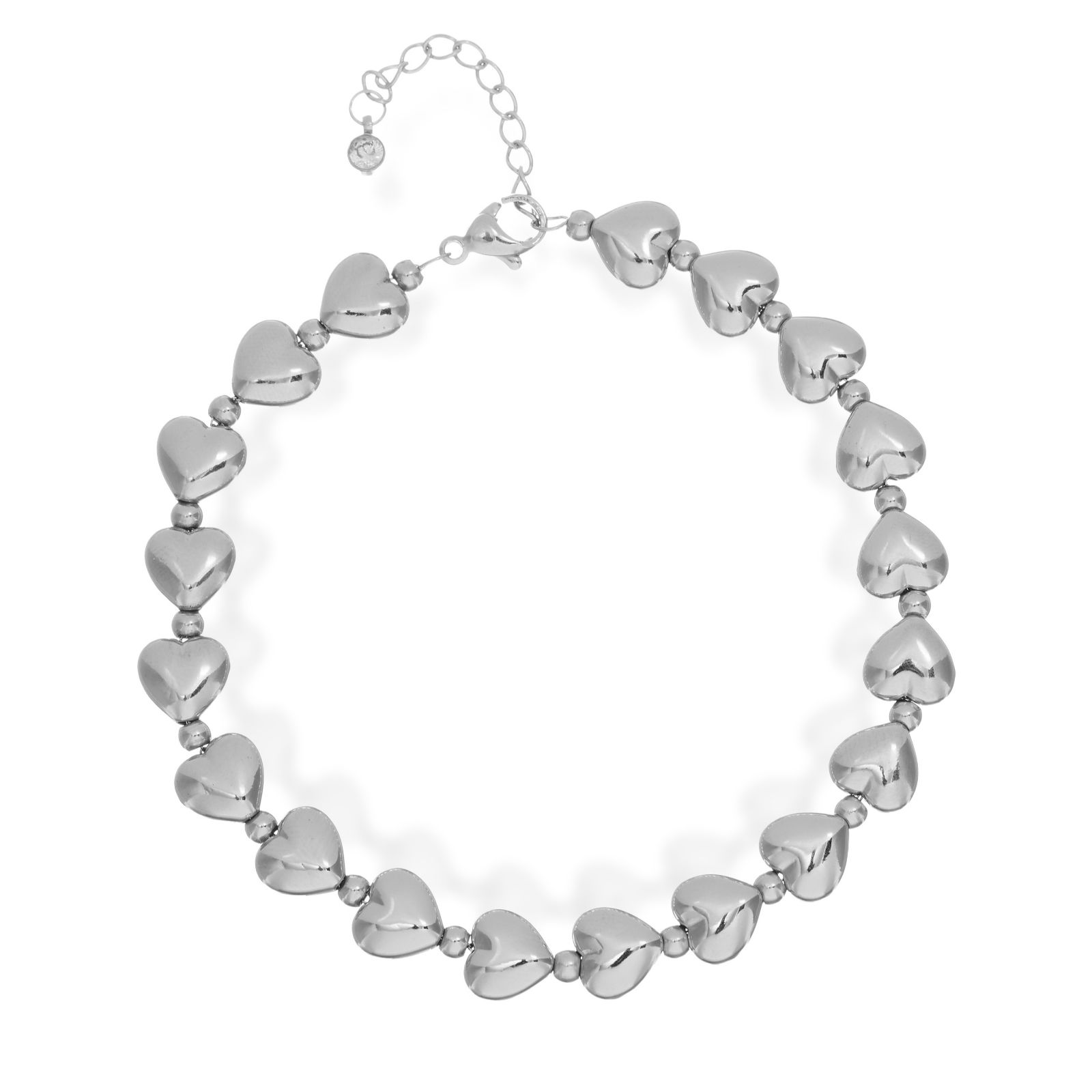 Steel by Diamonique Heart Bead Bracelet Stainless Steel