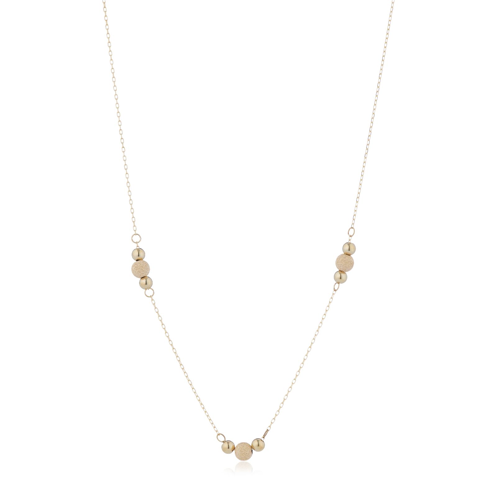 GOLD 9ct Italian Gold sand & Specchio Bead Necklace 1g