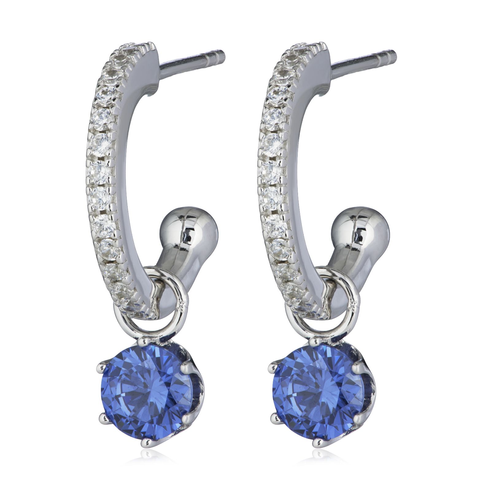 Diamonique 1ct tw Drop Earrings Sterling Silver