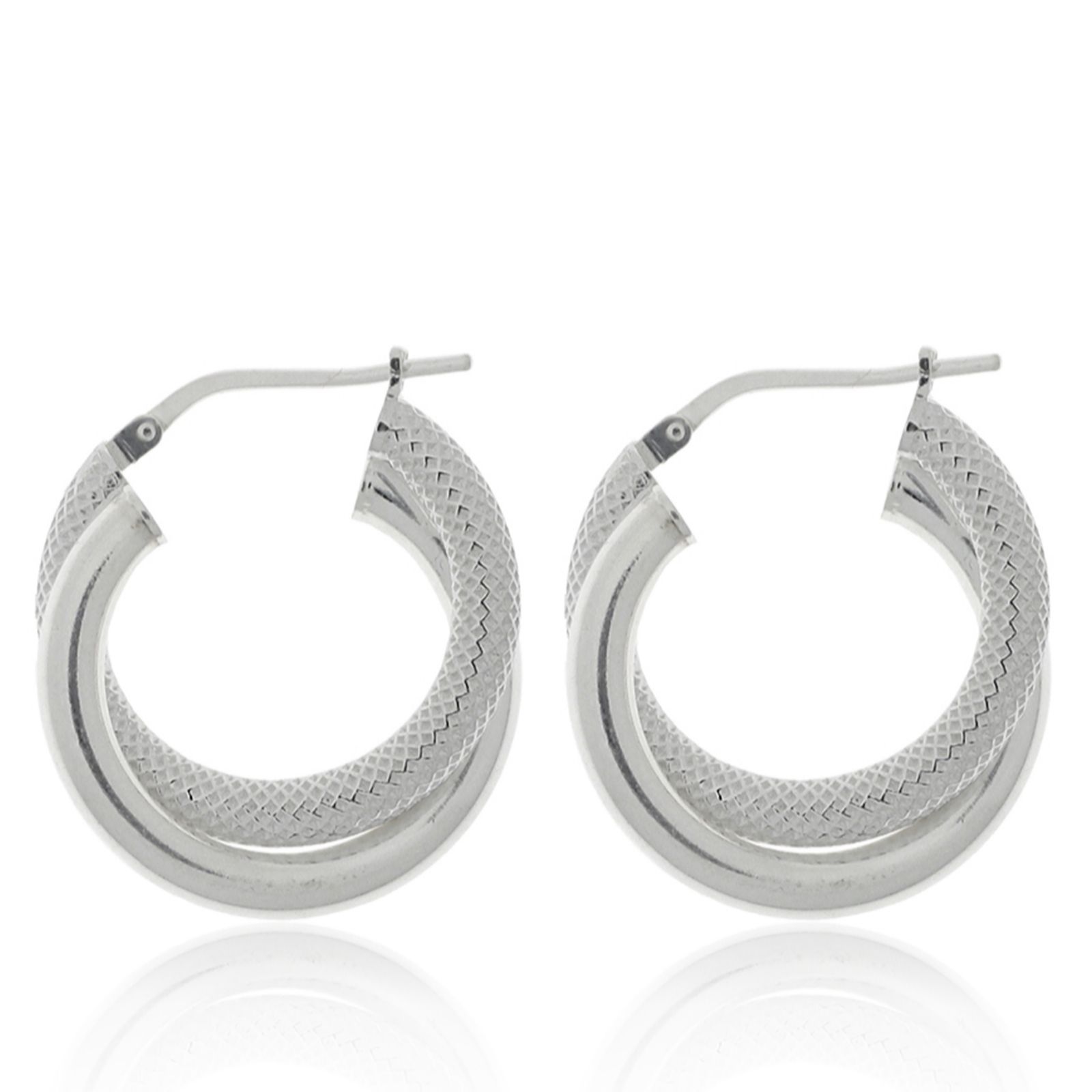 Nina B Double Hoop Earrings Sterling Silver