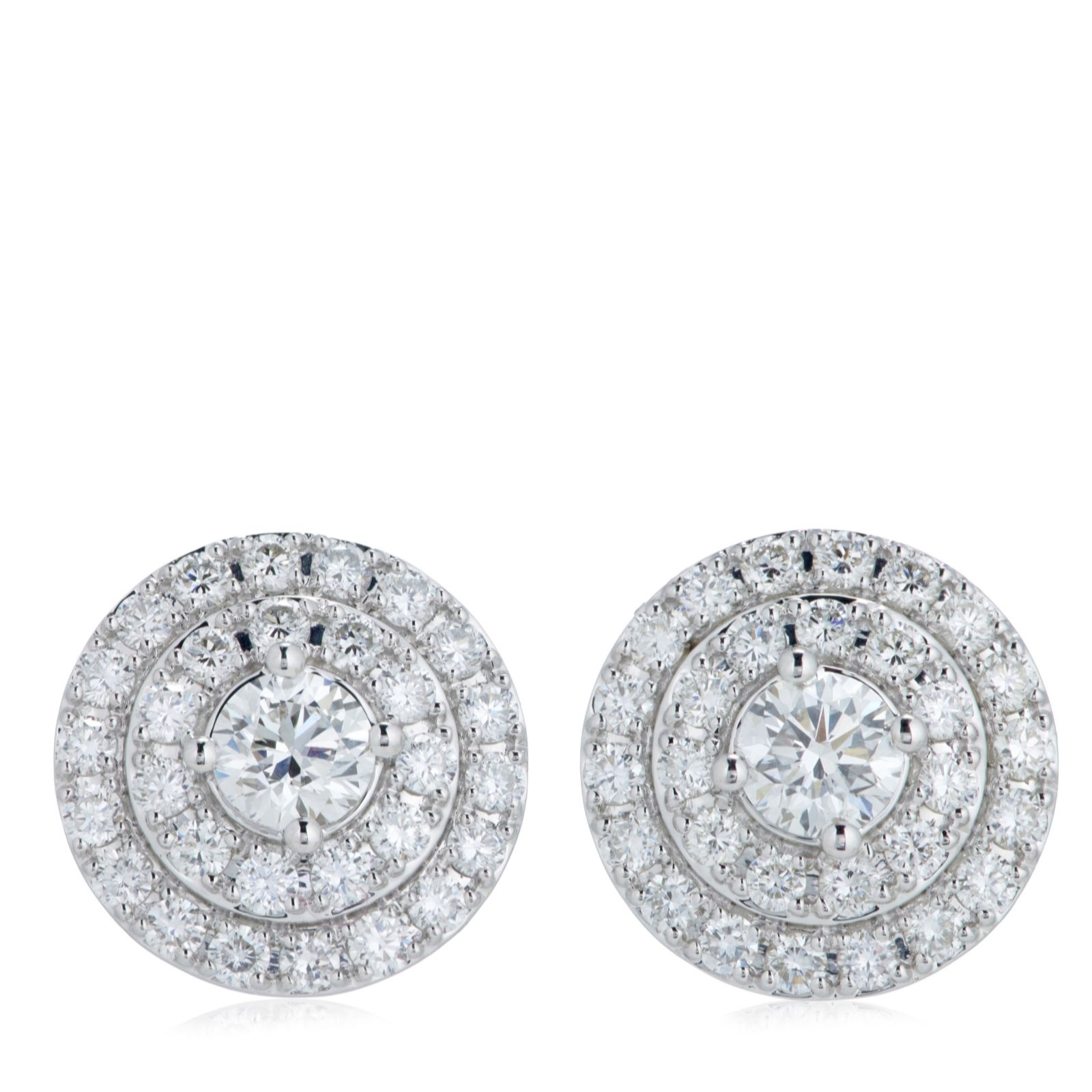 Fire Light 1.5ct Lab Grown Diamond Double Halo Stud Earrings 9ct Gold