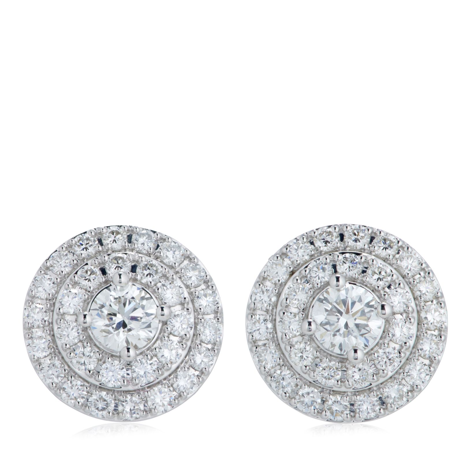 Fire Light 1.5ct Lab Grown Diamond Double Halo Stud Earrings 9ct Gold