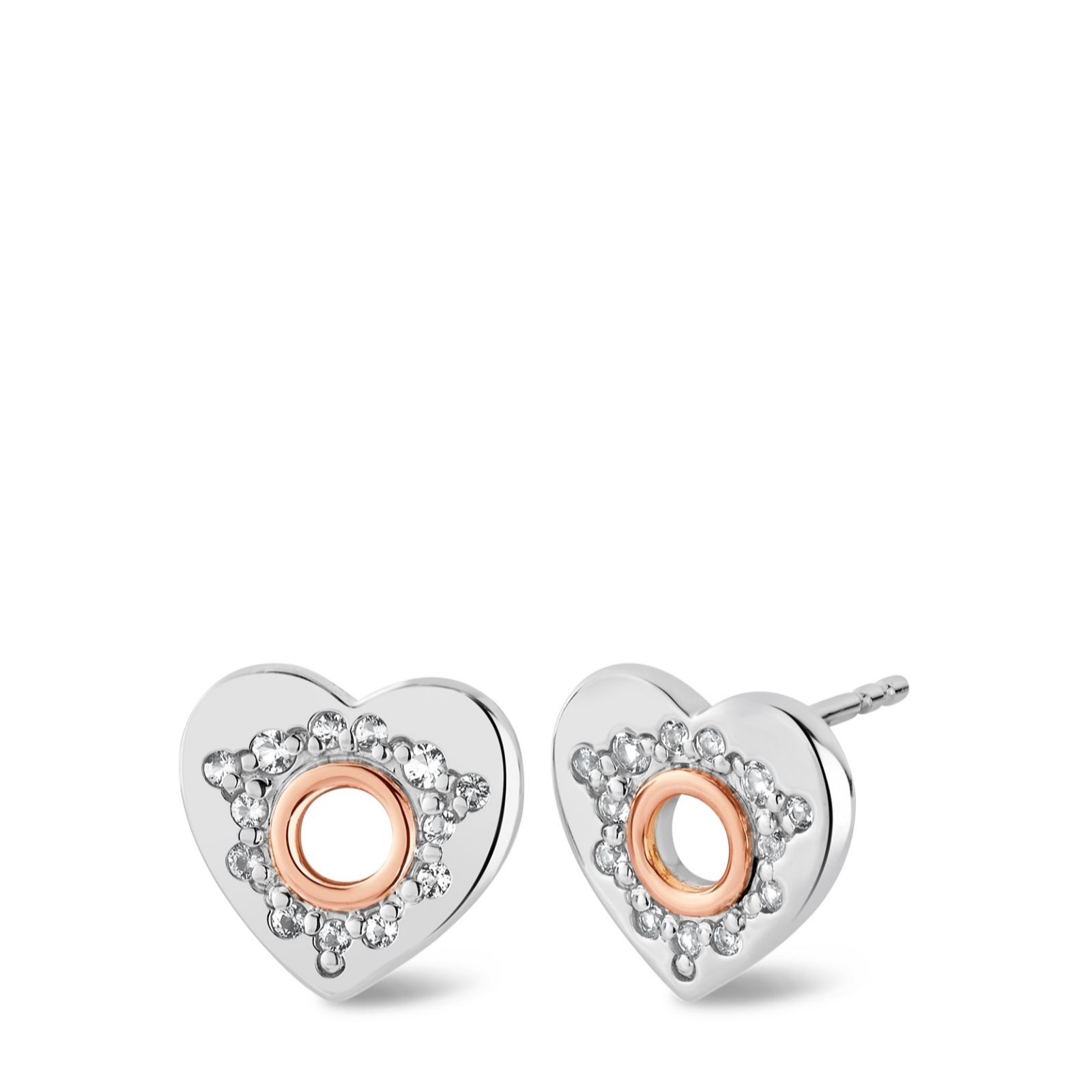 Clogau Cariad Sterling Silver Sparkle Stud Earrings w/Topaz