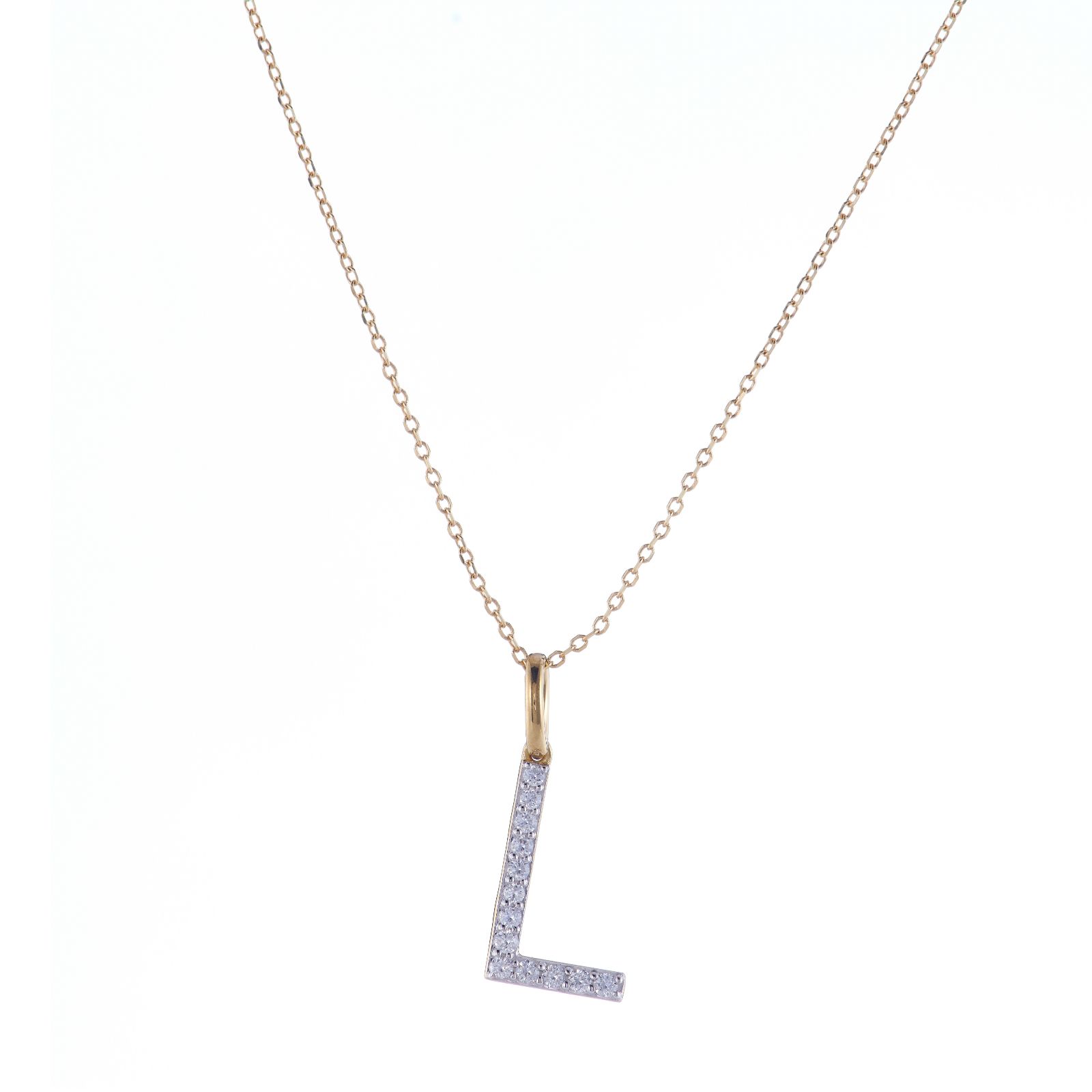 Fire Light 0.15ct Lab Grown Diamond Initial Pendant & Chain 9ct Gold