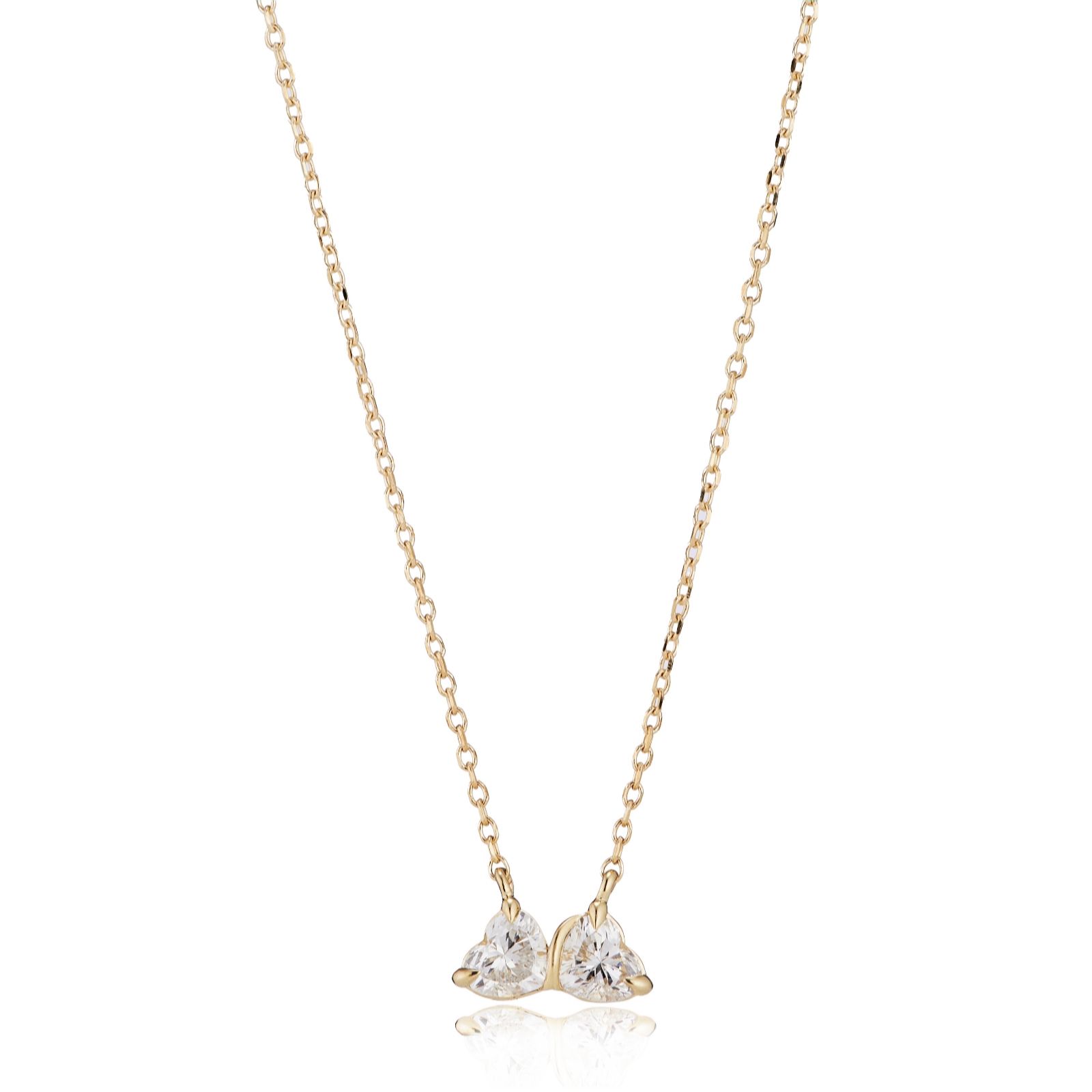 Fire Light 0.5ct Lab Grown Diamond Heart Twist Necklace 9ct Gold