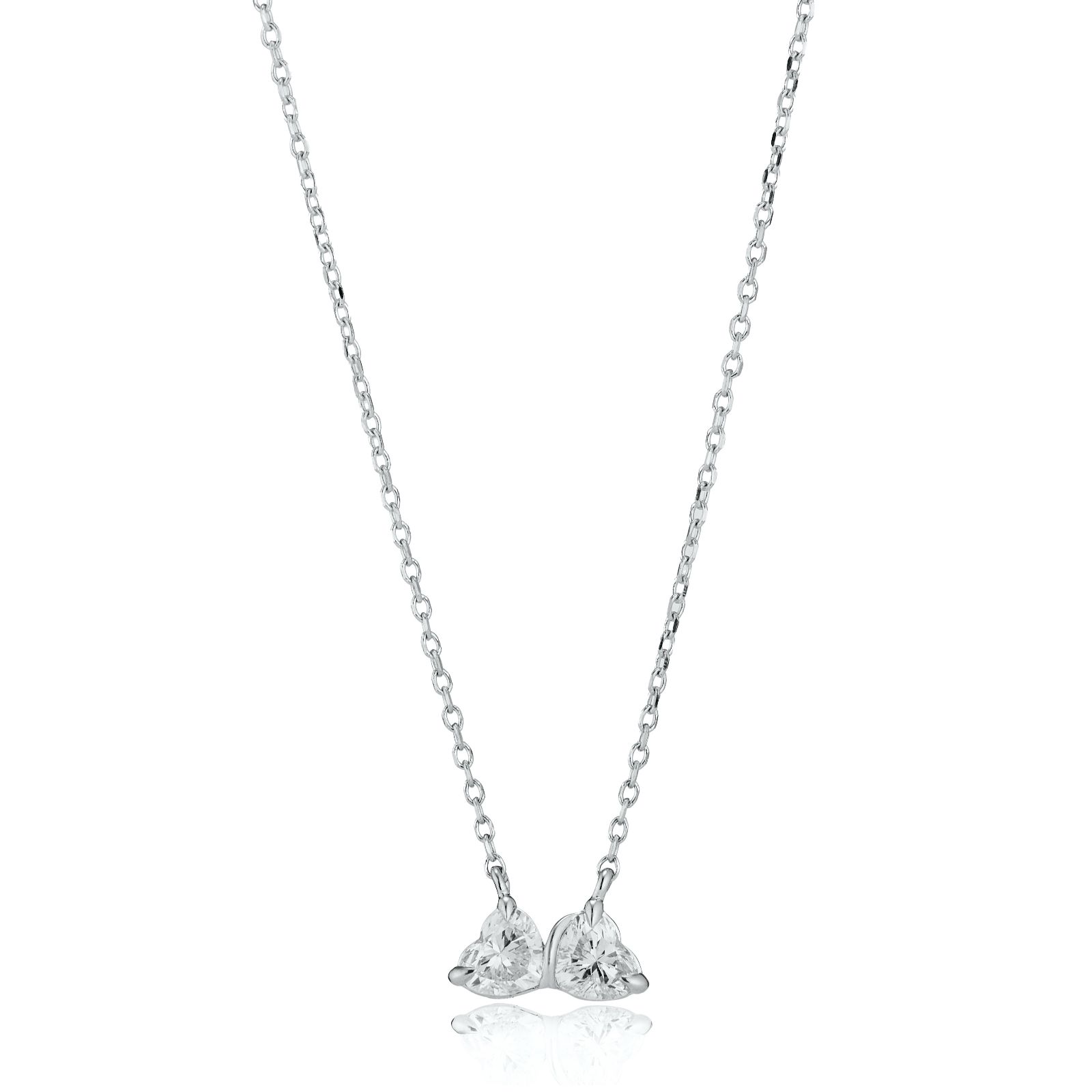 Fire Light 0.5ct Lab Grown Diamond Heart Twist Necklace 9ct Gold