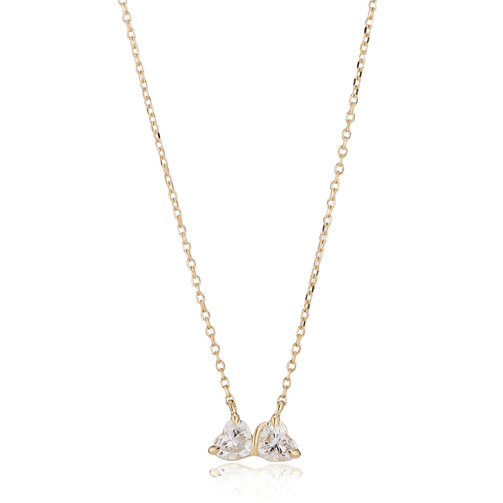 Fire Light 0.5ct Lab Grown Diamond Heart Twist Necklace 9ct Gold