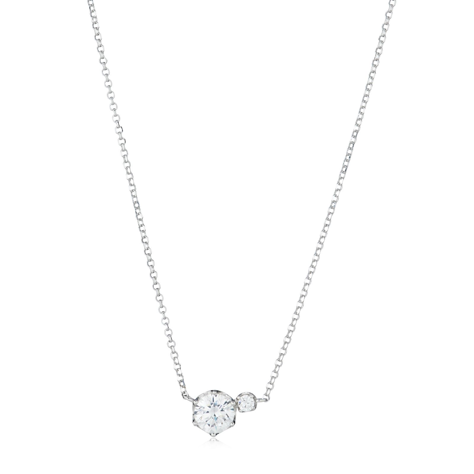 Diamonique 0.9ct tw Pendant & Chain Sterling Silver