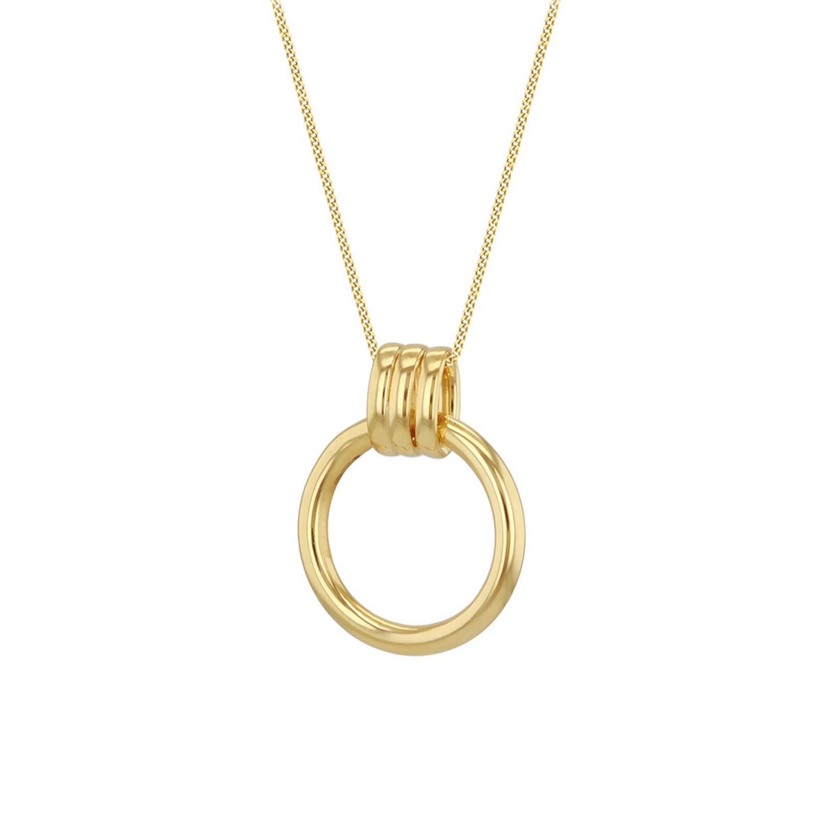 GOLD 9ct Round Tube Polish Necklace