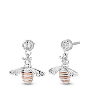 Clogau Nature's Wonder Sterling Silver Honey Bee Drop Earrings Topaz
