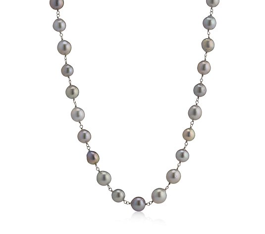 Lara Pearl Ming Baroque Linked 91.5cm Necklace Sterling Silver