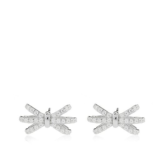 Diamonique 0.3ct tw Bow Detail Studs Sterling Silver