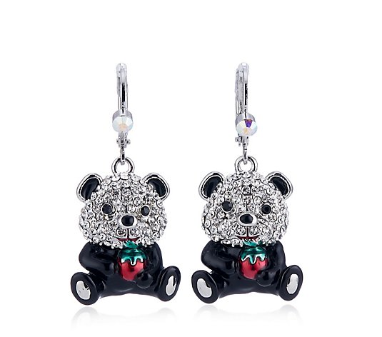 Butler & Wilson Crystal Panda Earrings