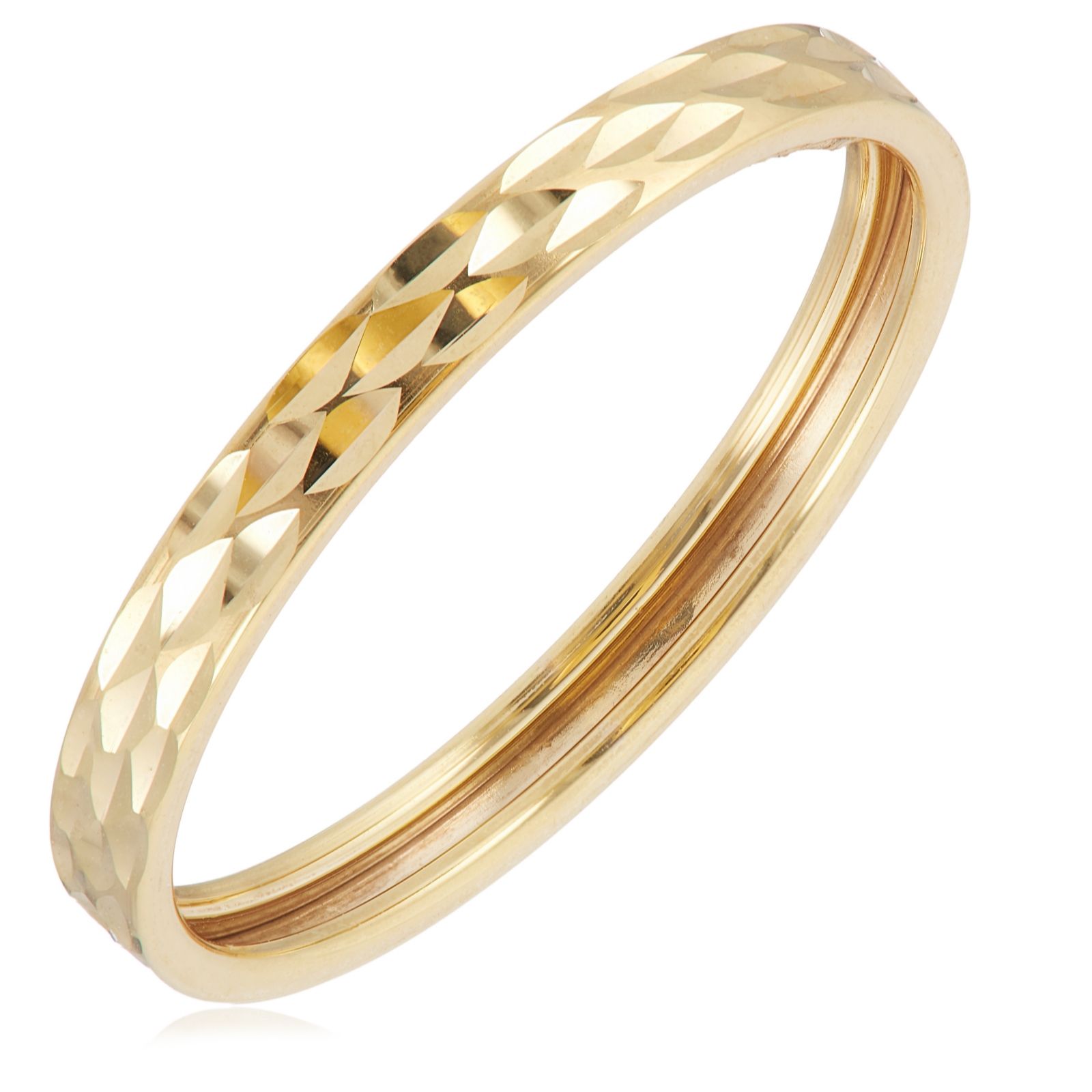 GOLD 9ct Italian Gold Diamond Cut Ring 0.80g