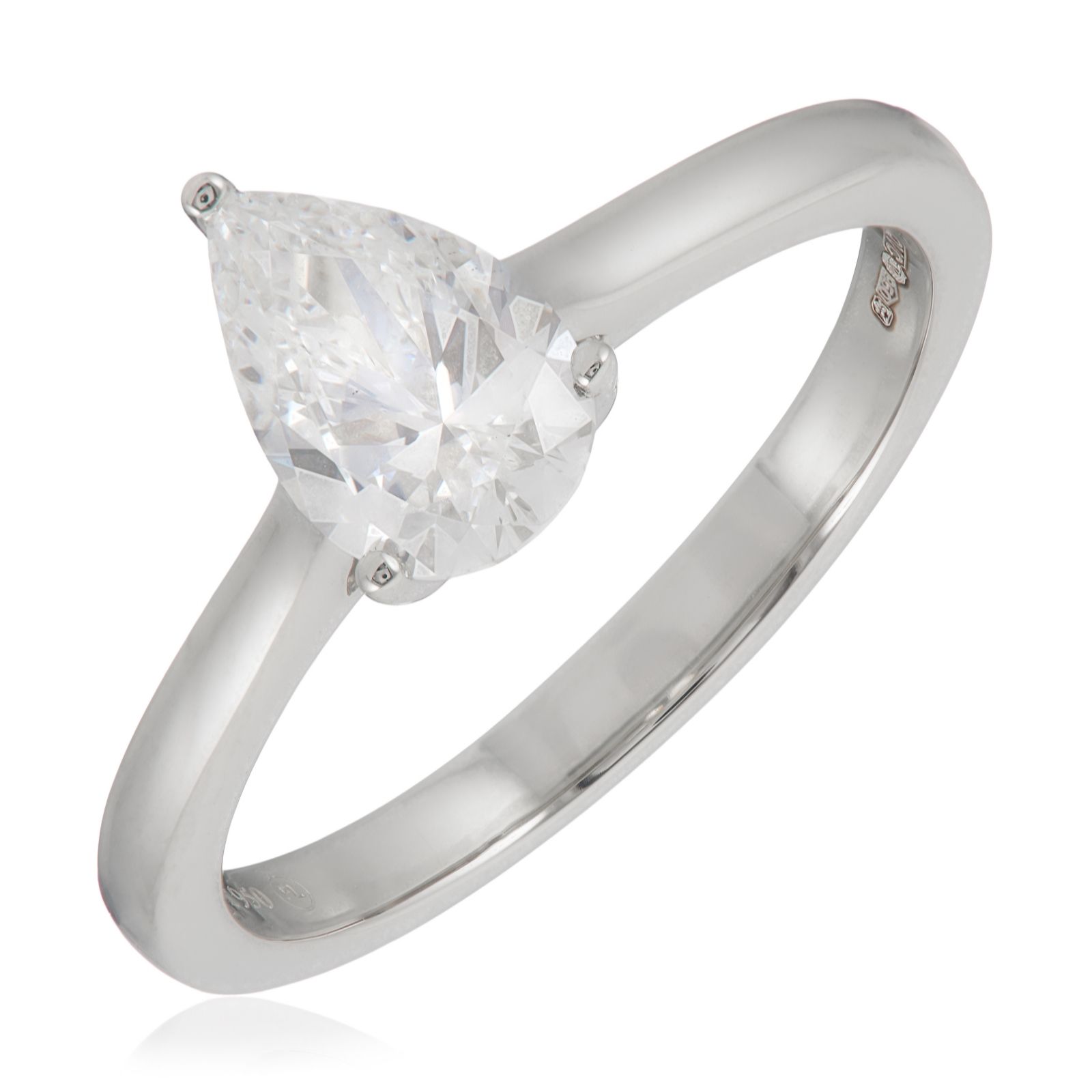 Firelight 1ct Lab Grown Diamond Pear Cut Ring Platinum