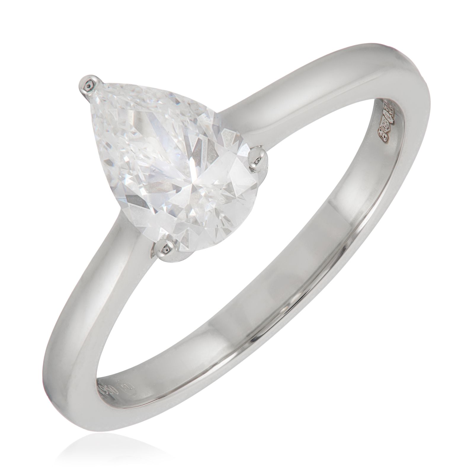 Firelight 1ct Lab Grown Diamond Pear Cut Ring Platinum