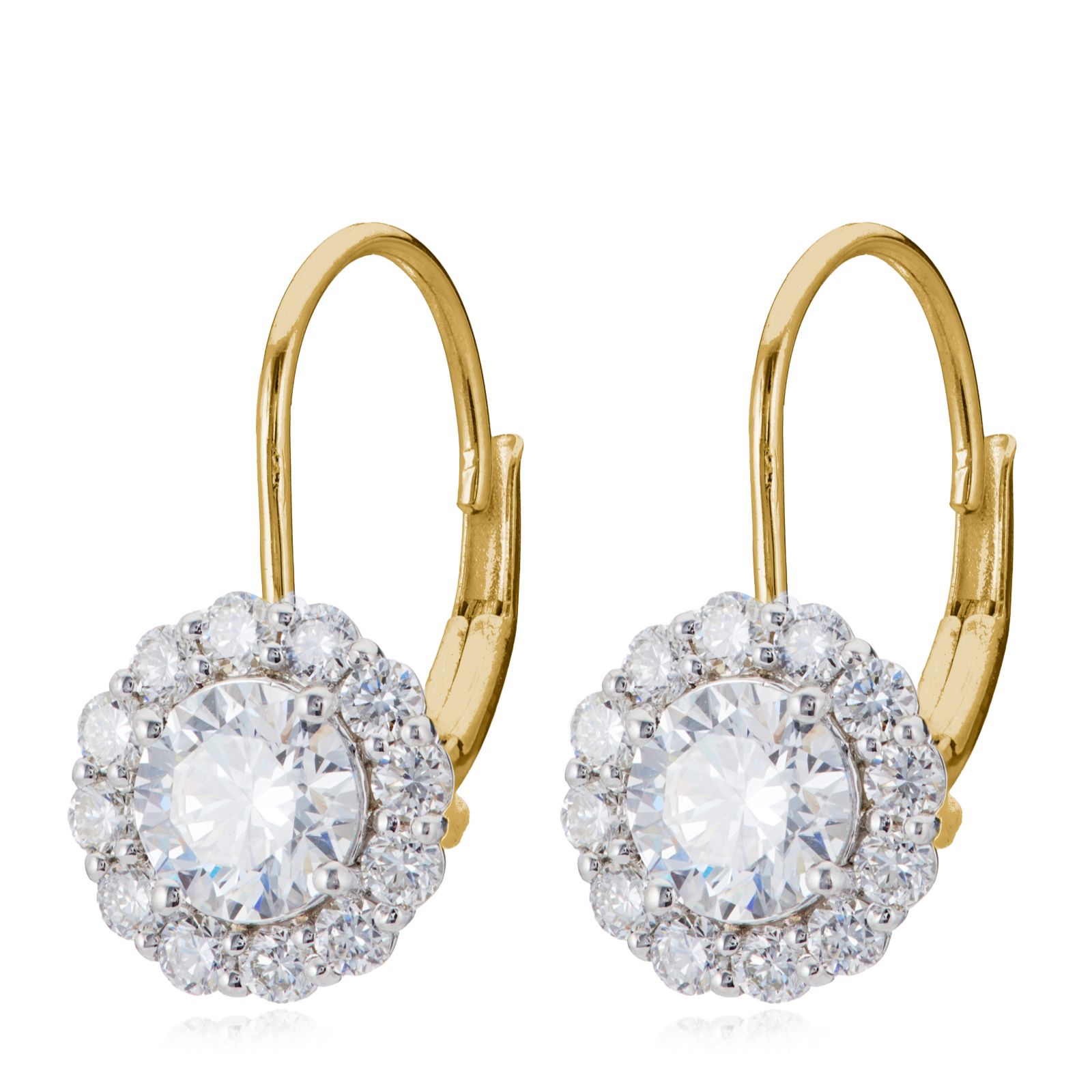 Fire Light 1.50ct Lab-Grown Diamond Cluster Leverback Earrings 9ct Gold