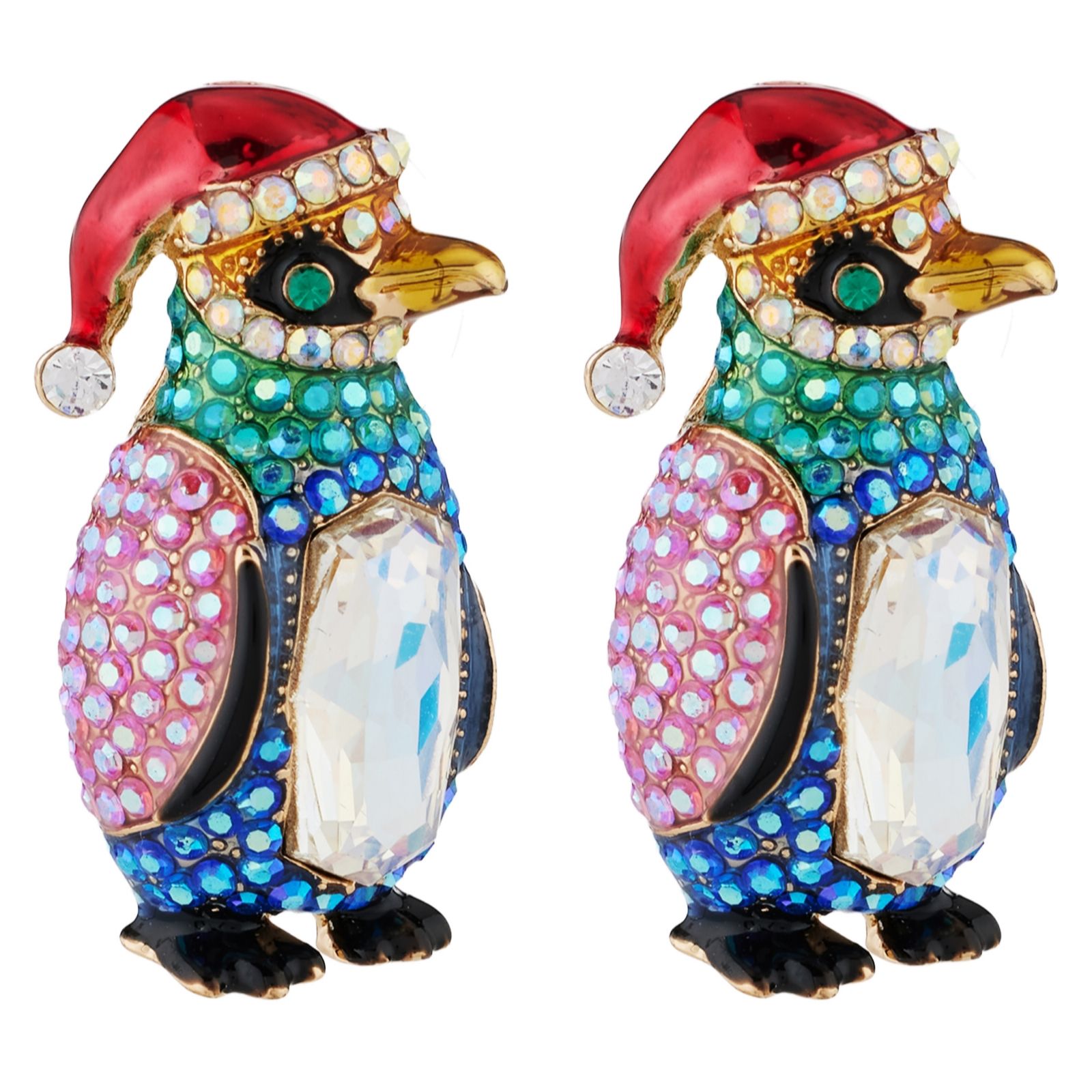 Butler & Wilson Christmas Penguin Earrings