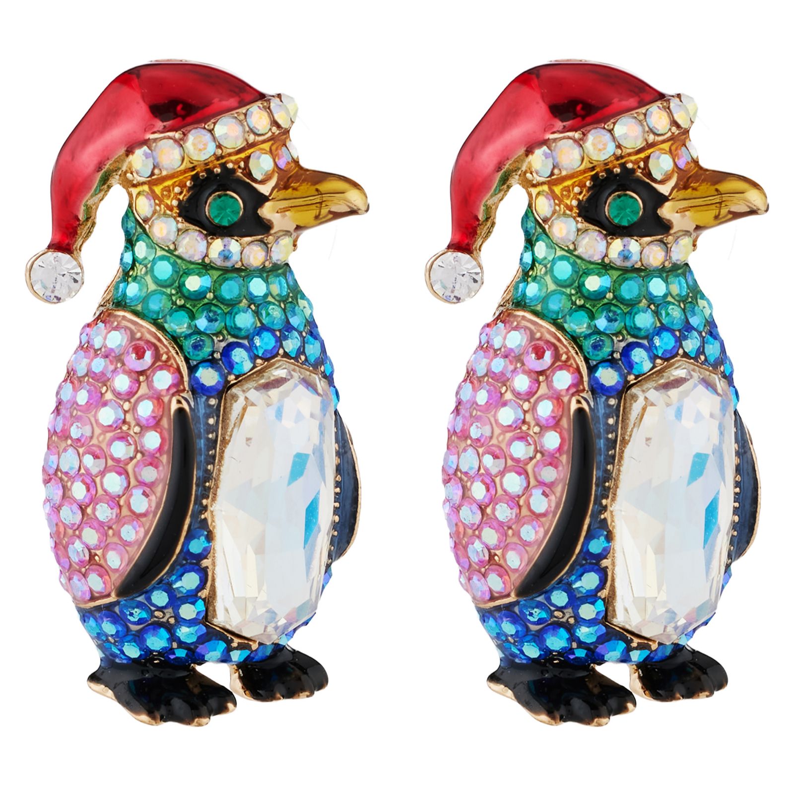 Butler & Wilson Christmas Penguin Earrings