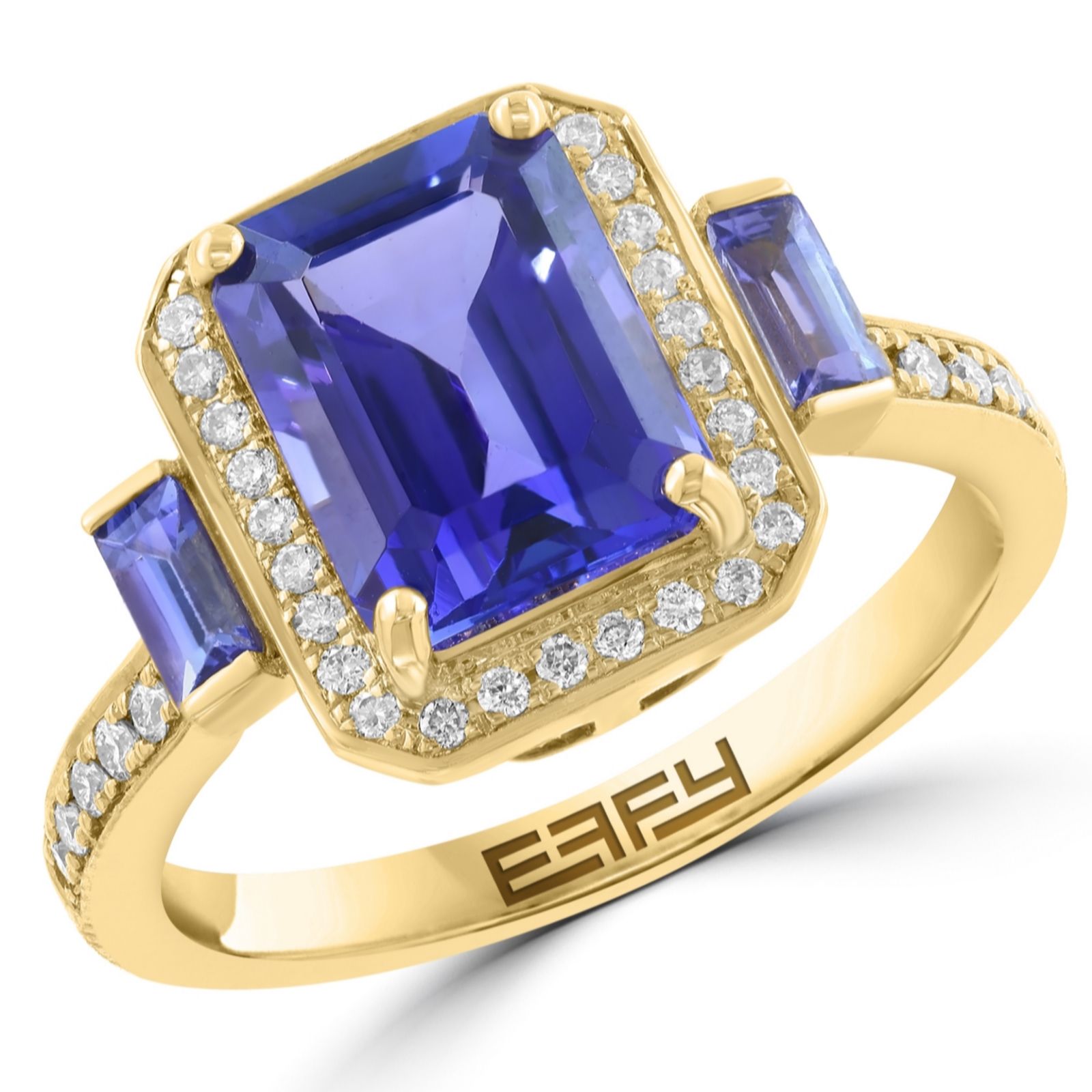 Effy Tanzanite Royale 2.4ct Tanzanite and 0.21ct Diamond Emerald Cut