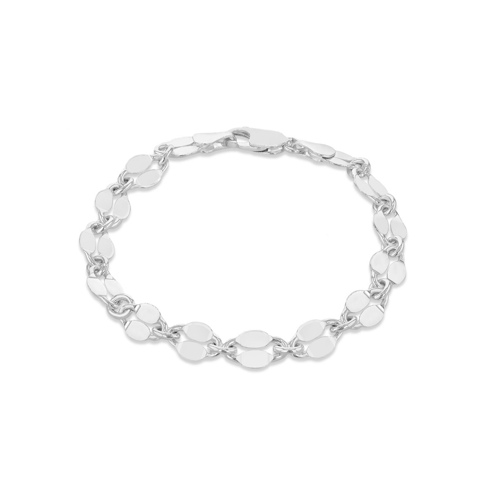 Faith & Brown Italian Crafted Large Forzatina Bracelet Sterling Silver