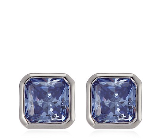 Diamonique Platinum Collection 2.5ct Princess Cut Stud Earrings