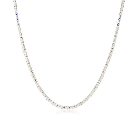 Diamonique 15ct tw Simulated Gemstone Tennis Necklace Sterling Silver