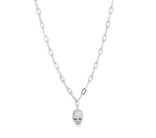 Butler & Wilson Crystal Skull Figaro Chain Necklace