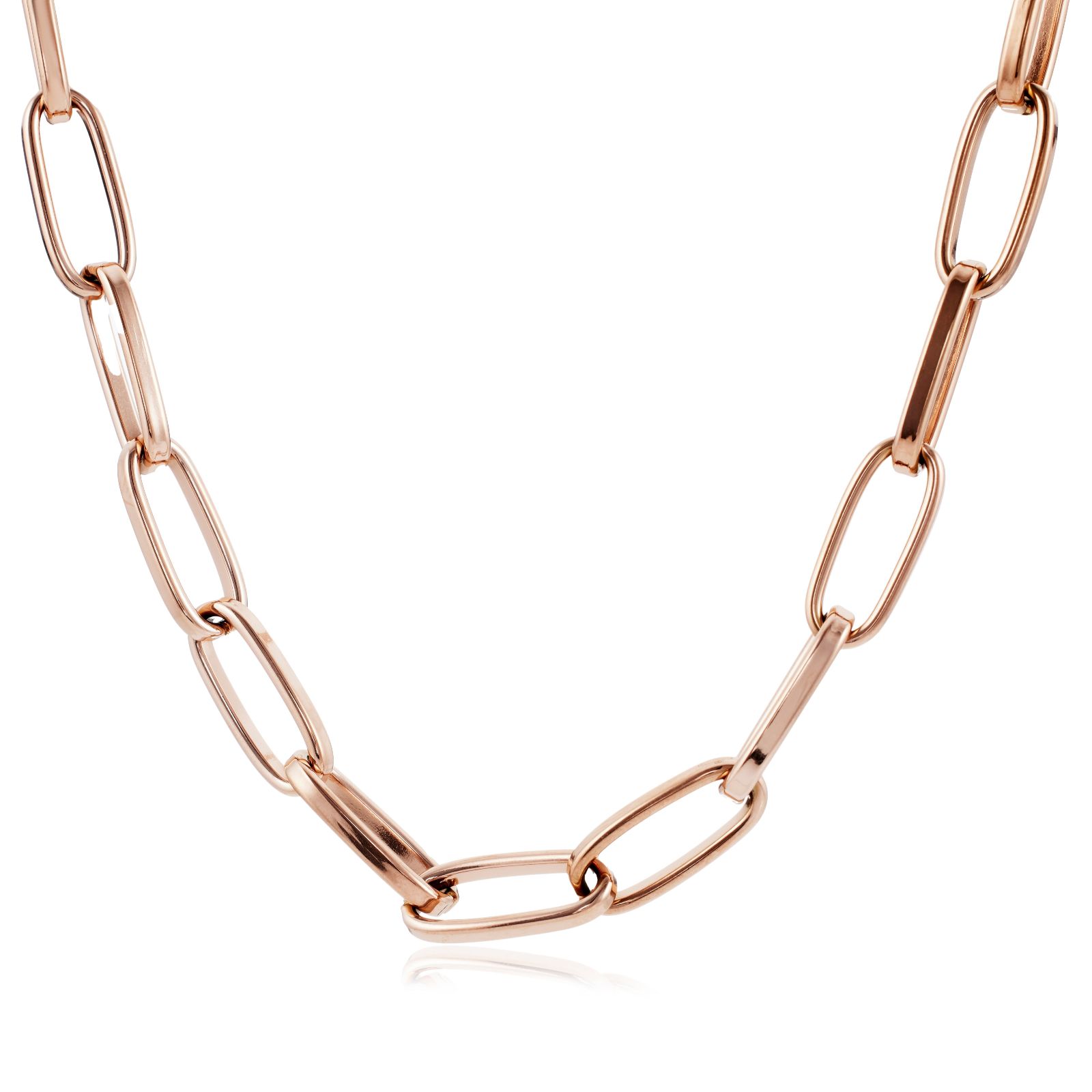 Steel by Diamonique Chunky Paperclip Chain Necklace Stainless Steel