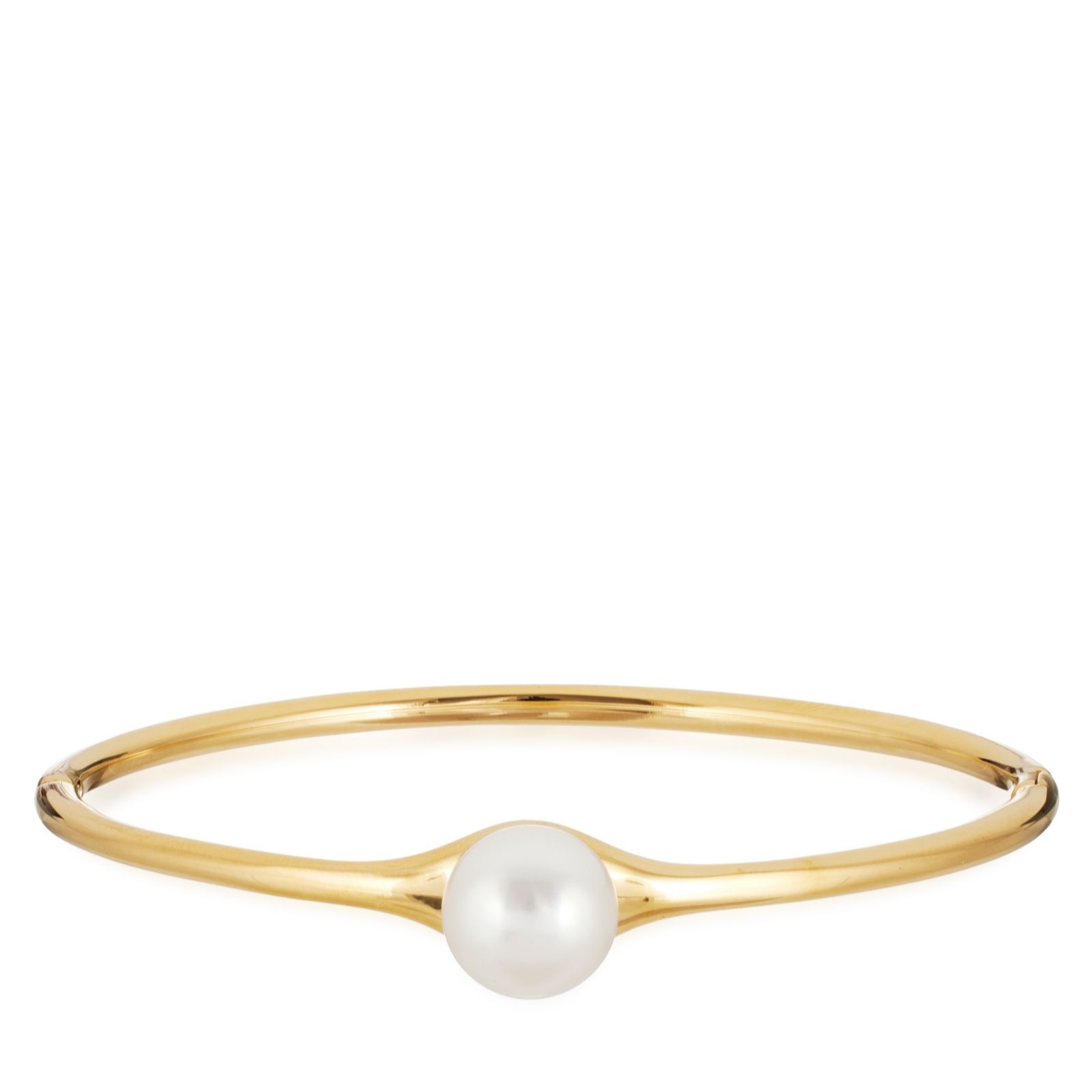 Lara Pearl Fresh Water 10-11mm Pearl Hinged Bangle Stainless Steel