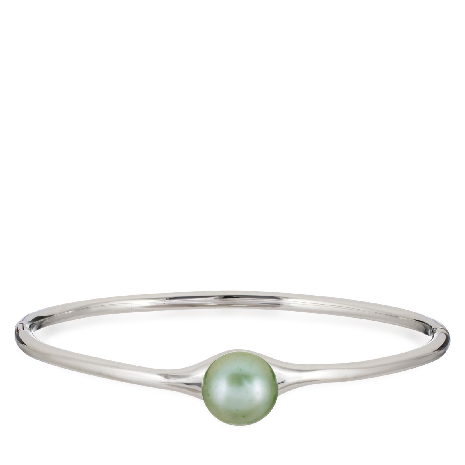 Lara Pearl Fresh Water 10-11mm Pearl Hinged Bangle Stainless Steel