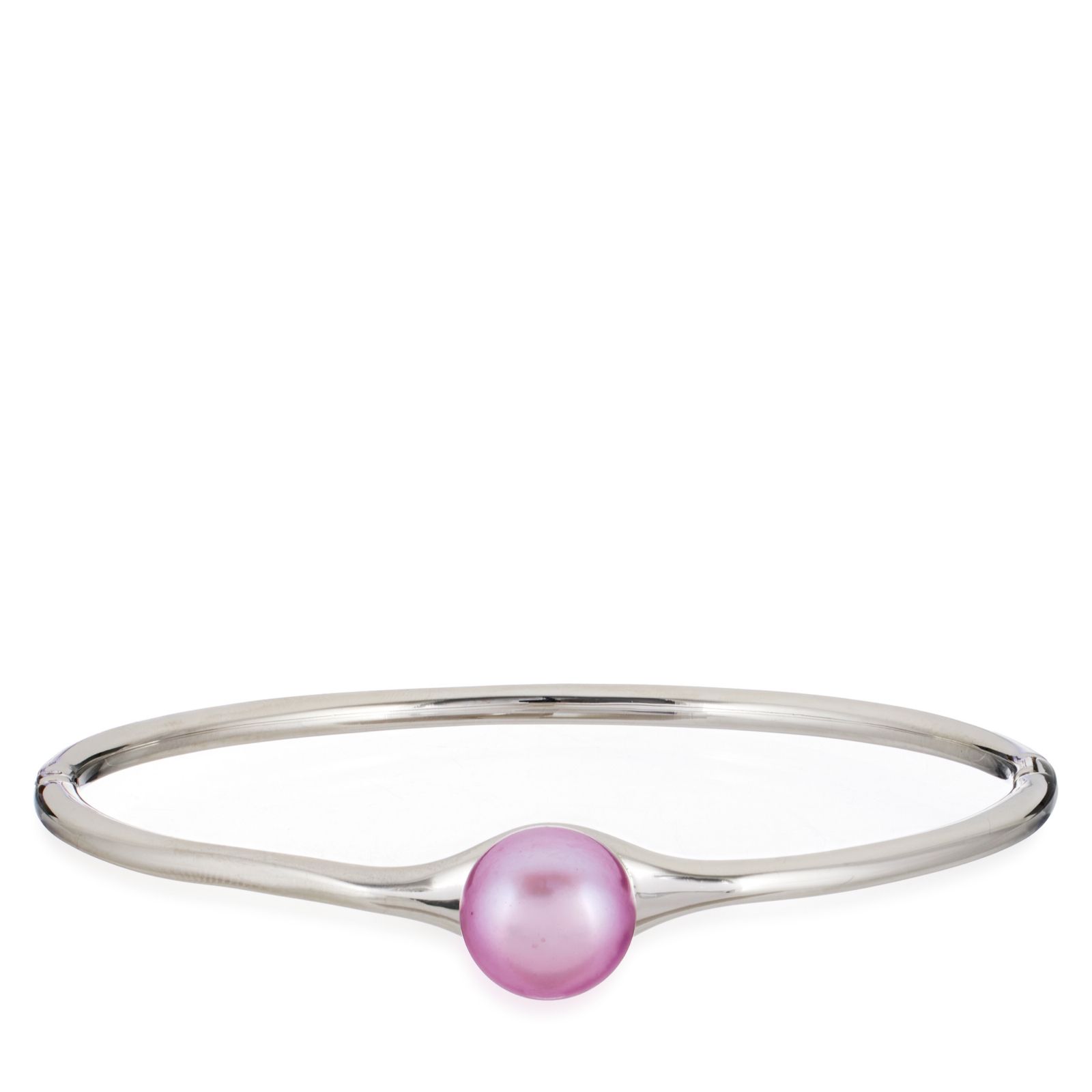 Lara Pearl Fresh Water 10-11mm Pearl Hinged Bangle Stainless Steel