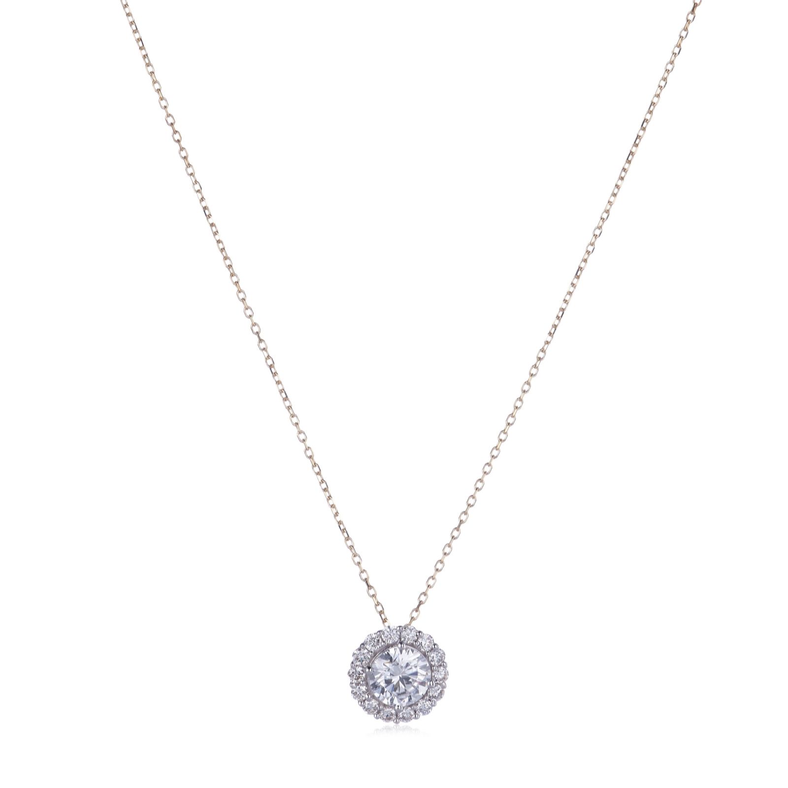 Fire Light 1.36ct Lab-Grown Diamond Cluster Pendant and Chain 9ct Gold