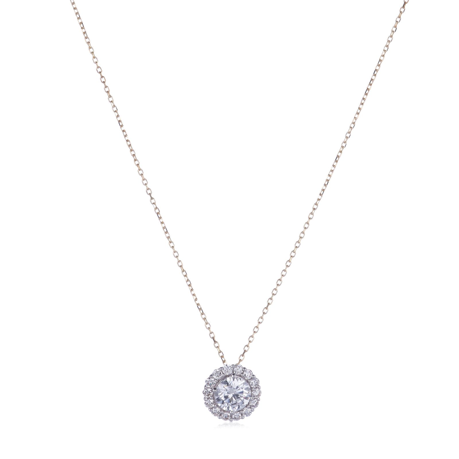 Fire Light 1.36ct Lab-Grown Diamond Cluster Pendant and Chain 9ct Gold