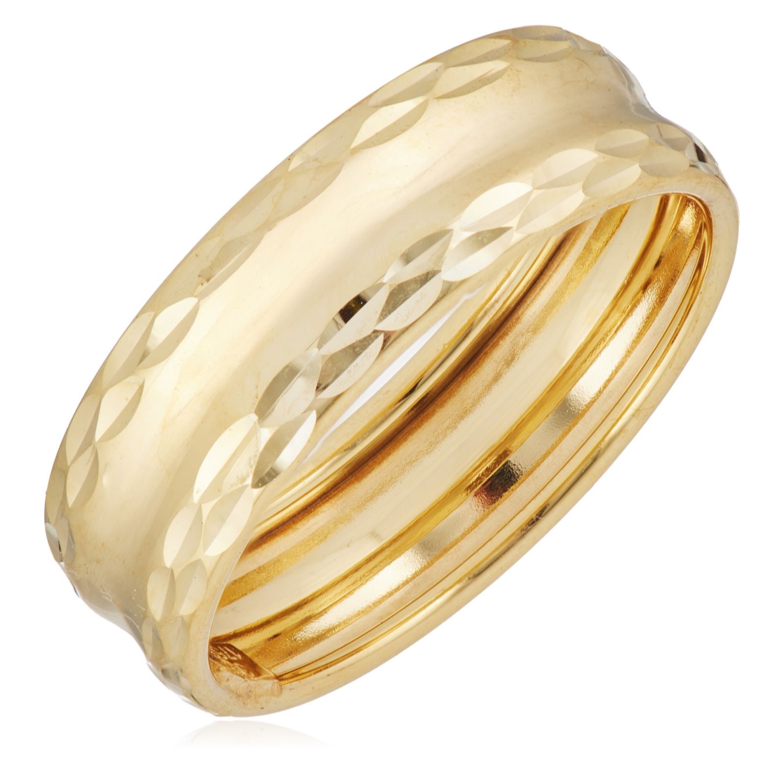 GOLD 9ct Italian Gold Diamond-Cut & Polished Band Ring 1.2g