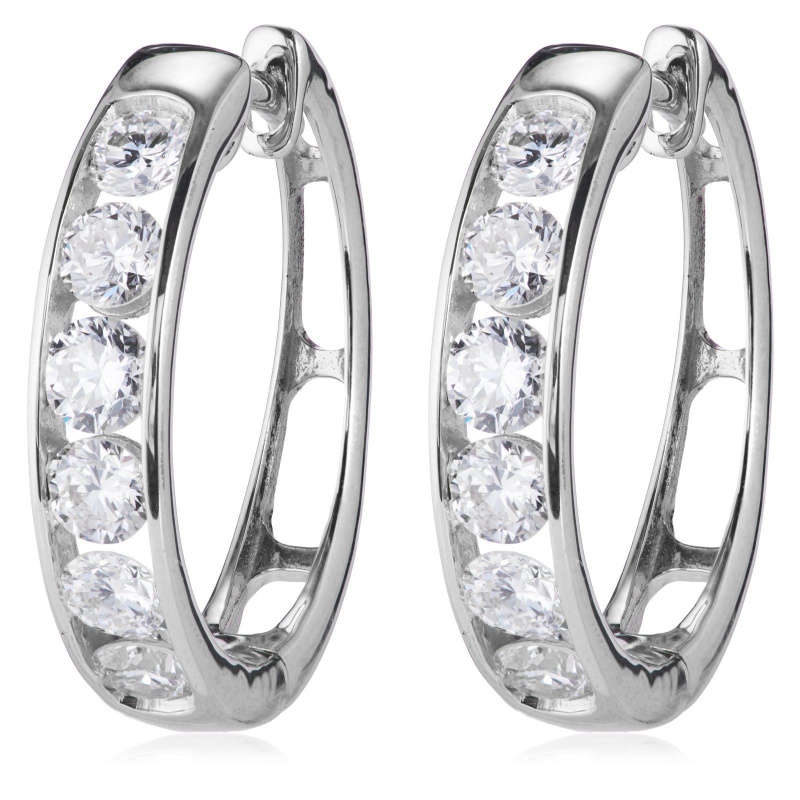 Firelight 1.50ct Lab Grown Diamond Channel Set Hoop Earrings 9ct Gold