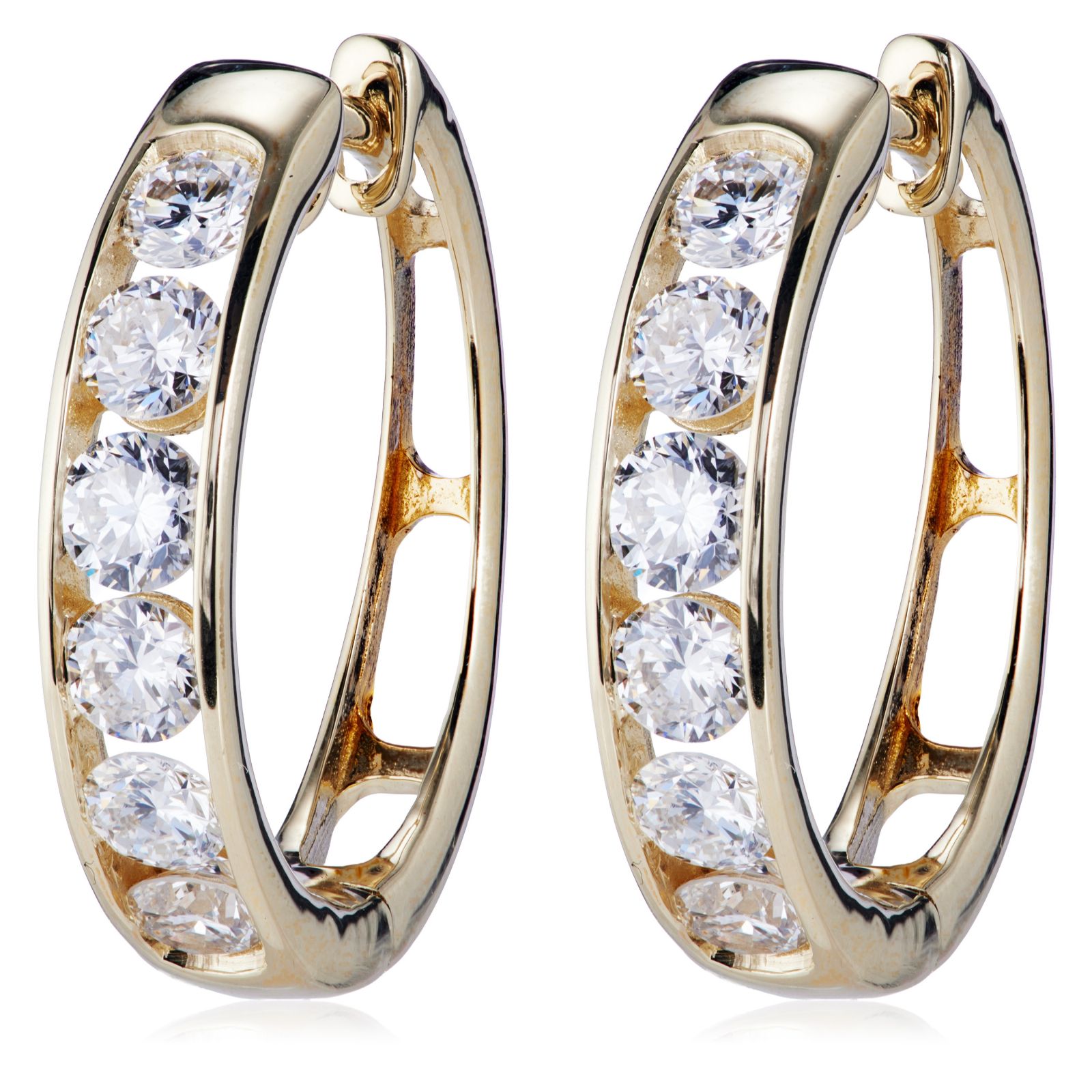 Firelight 1.50ct Lab Grown Diamond Channel Set Hoop Earrings 9ct Gold