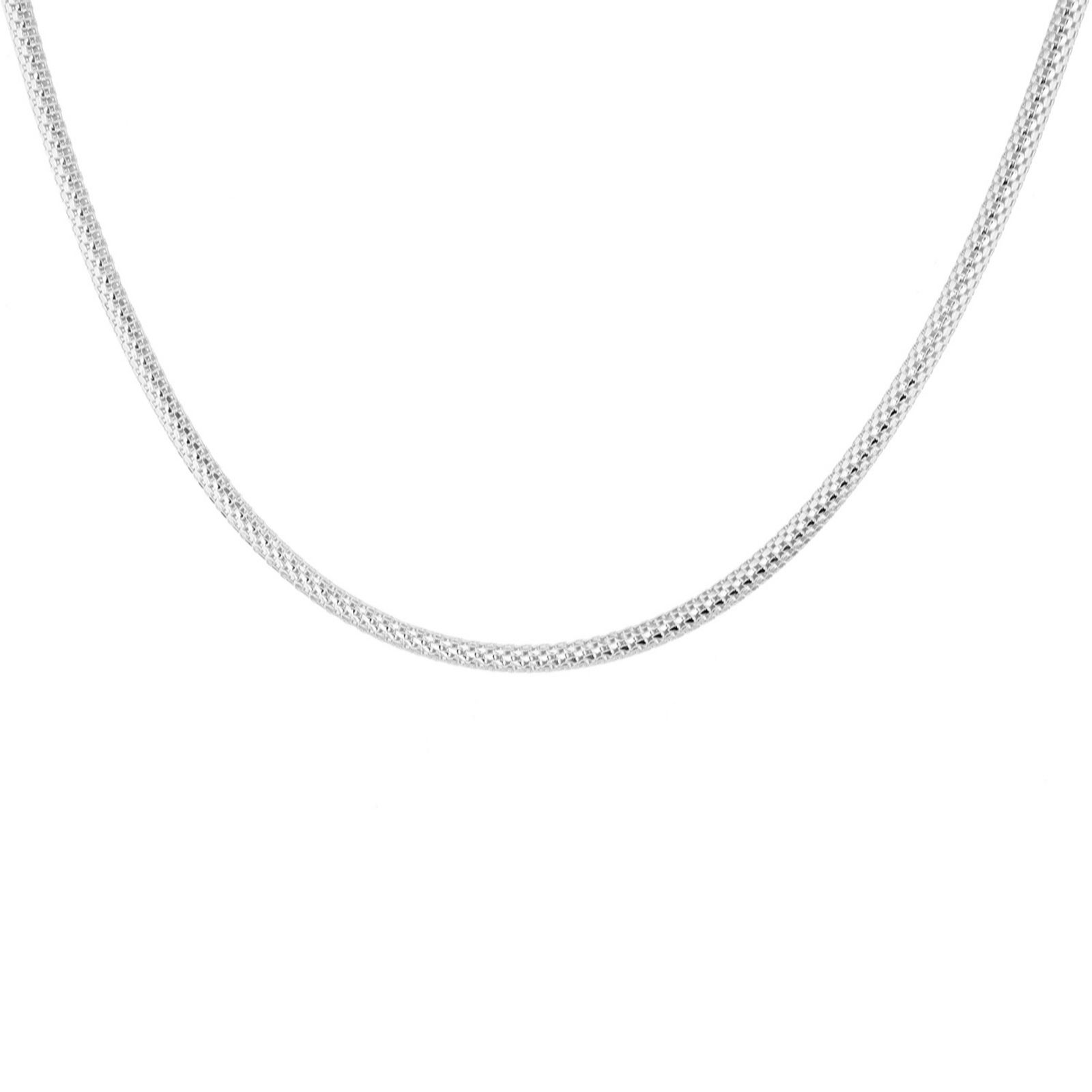 Faith & Brown Italian Crafted Lizard Link Necklace Sterling Silver