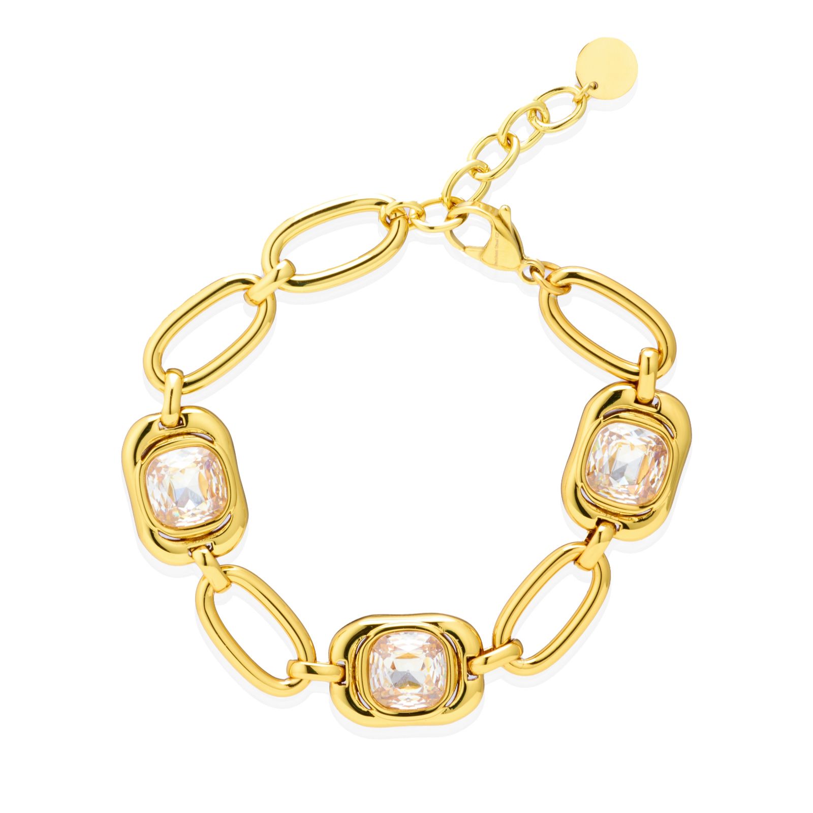 Steel By Diamonique Square Link Bracelet Stainless Steel