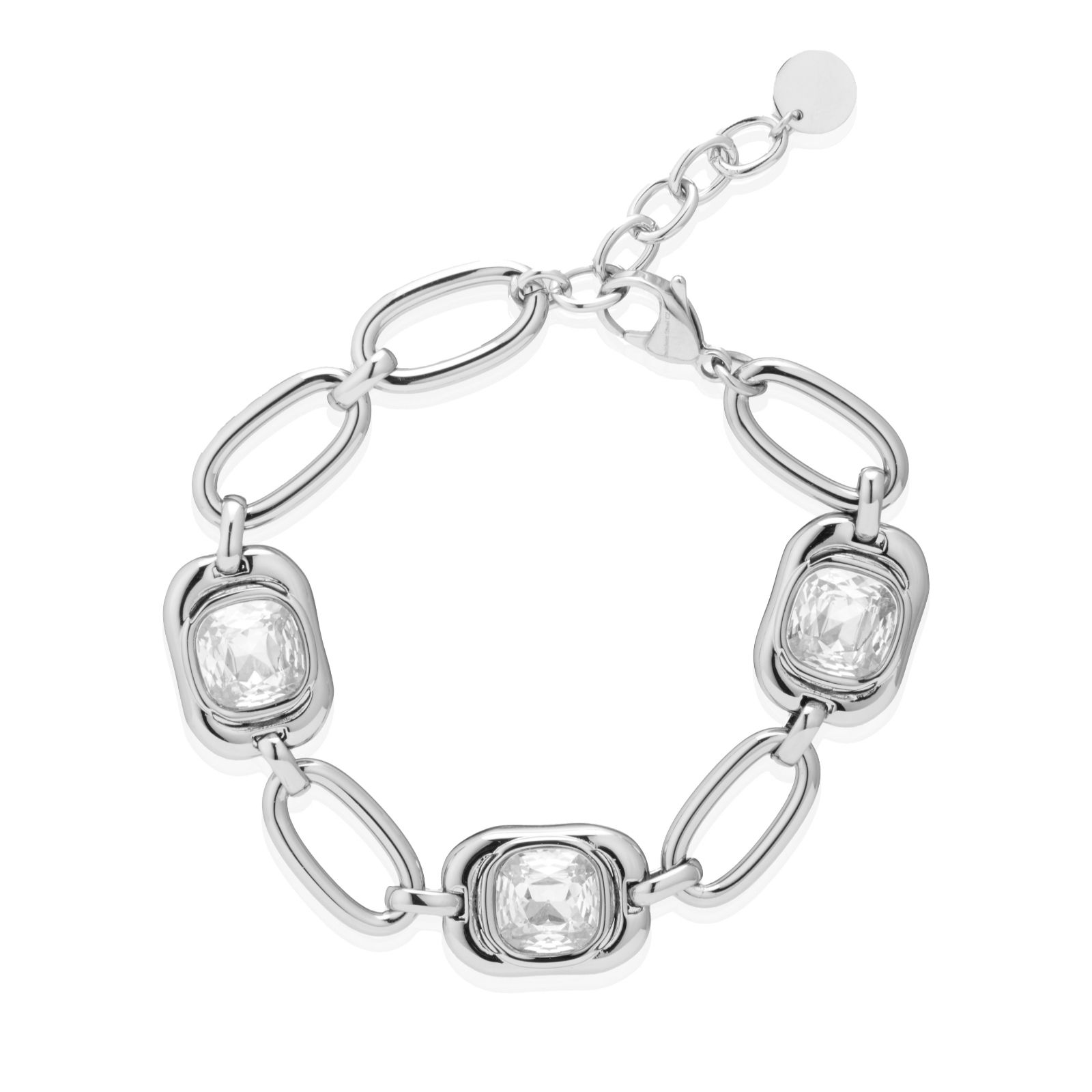 Steel by Diamonique Square Link Bracelet Stainless Steel