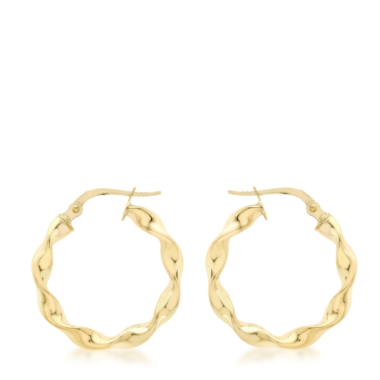 GOLD 9ct Yellow Twist Creole Hoop Earring - QVC UK