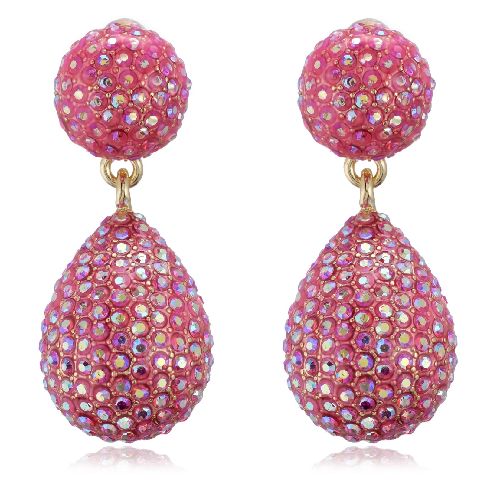 Butler & Wilson Double Crystal Ball Earrings 2